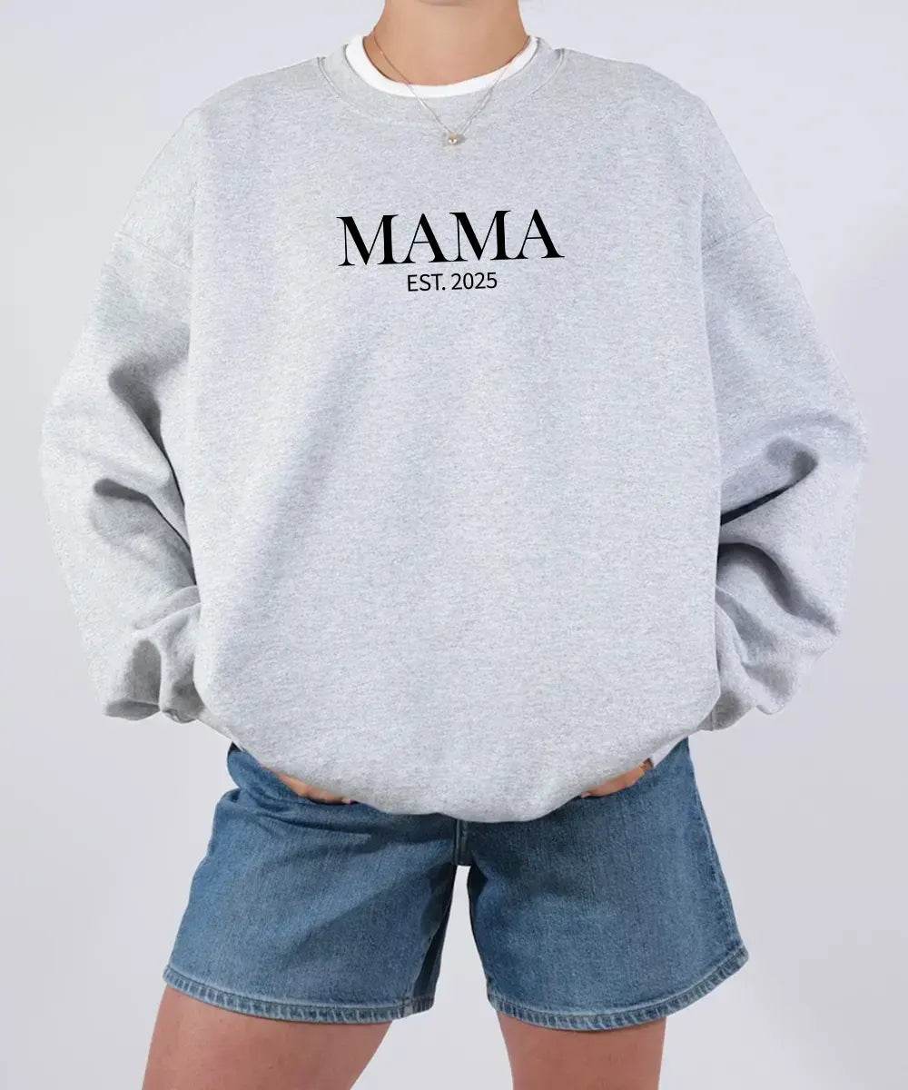 Mama Est. Comfort Colors® T-Shirt or Crewneck Sweatshirt - Woven Mama