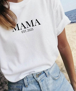 Mama Est. Comfort Colors® T-Shirt or Crewneck Sweatshirt - Woven Mama