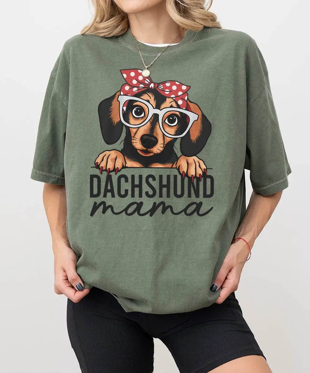 Dachshund Mama Shirt – Cute Dog Mom Comfort Colors® Tee or Sweatshirt - Woven Mama