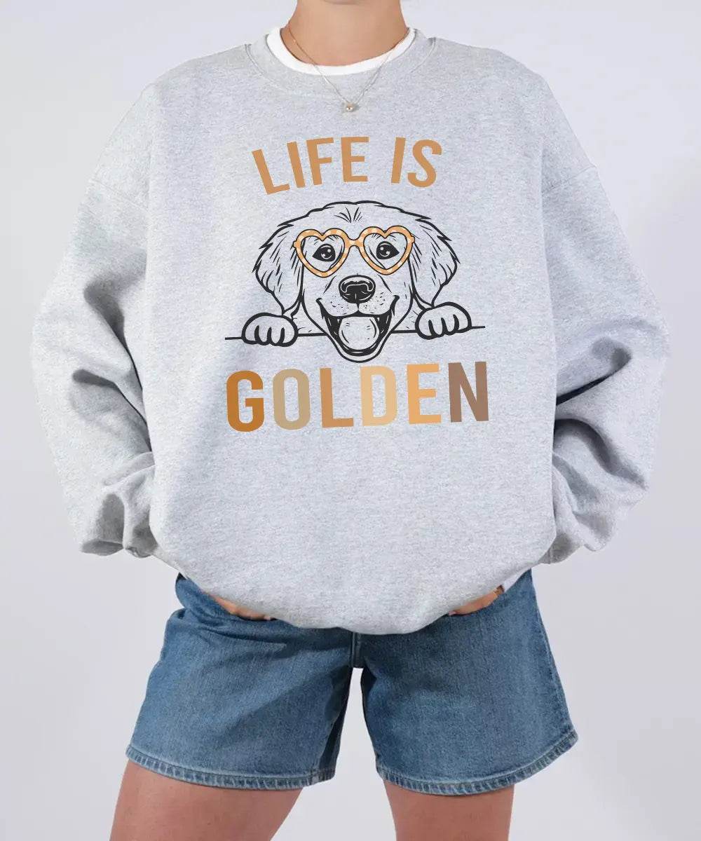 Life is Golden Shirt – Golden Retriever Dog Mom Comfort Colors® Tee or Sweatshirt - Woven Mama