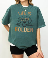 Life is Golden Shirt – Golden Retriever Dog Mom Comfort Colors® Tee or Sweatshirt - Woven Mama