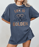Life is Golden Shirt – Golden Retriever Dog Mom Comfort Colors® Tee or Sweatshirt - Woven Mama