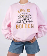 Life is Golden Shirt – Golden Retriever Dog Mom Comfort Colors® Tee or Sweatshirt - Woven Mama