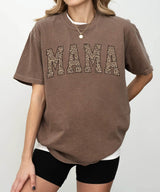 Leopard Print MAMA T-Shirt – Bold Comfort Colors Tee for Stylish Moms - Woven Mama