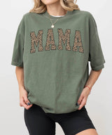 Leopard Print MAMA T-Shirt – Bold Comfort Colors Tee for Stylish Moms - Woven Mama
