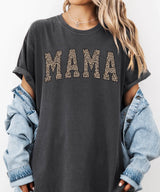 Leopard Print MAMA T-Shirt – Bold Comfort Colors Tee for Stylish Moms - Woven Mama