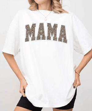Leopard MAMA Comfort Colors® T-Shirt – Trendy Animal Print Mom Tee - Woven Mama