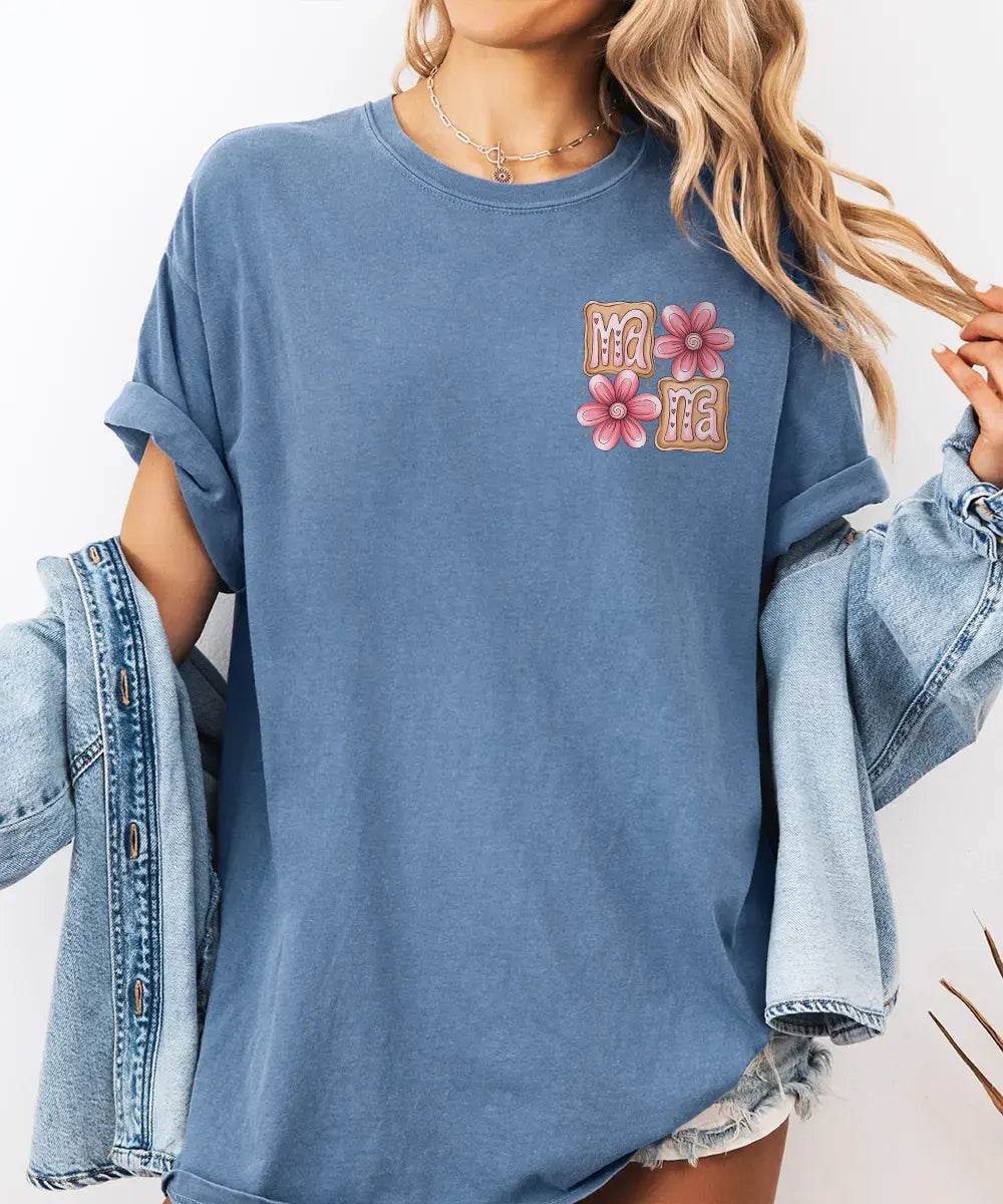 Mama Cookie Floral Shirt – Pocket Print Floral Mama Comfort Colors® Tee or Sweatshirt - Woven Mama