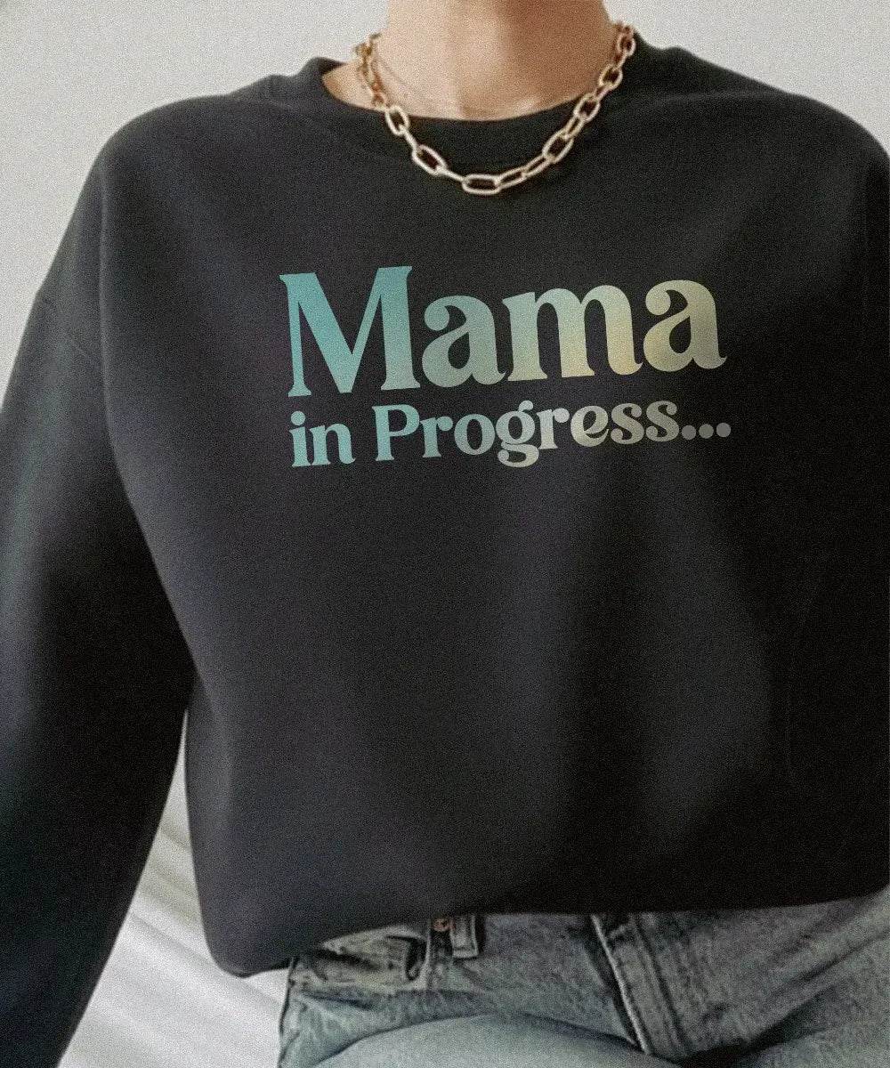 Mama in Progress Comfort Colors® Tee or Crewneck Sweatshirt - Woven Mama
