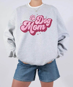 Retro Glitter Dog Mom Shirt – Printed Glitter Effect Comfort Colors® Tee or Sweatshirt - Woven Mama