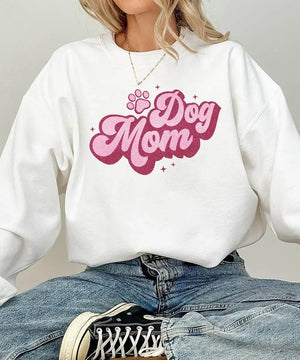 Retro Glitter Dog Mom Shirt – Printed Glitter Effect Comfort Colors® Tee or Sweatshirt - Woven Mama