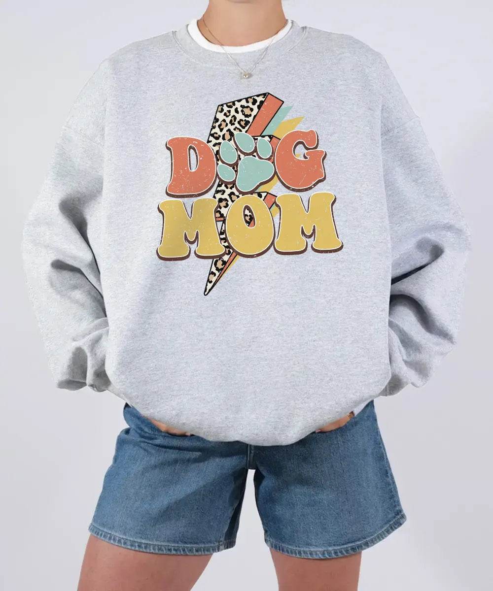 Retro Leopard Dog Mom Shirt – Trendy Animal Print Dog Mom Comfort Colors® Tee or Sweatshirt - Woven Mama