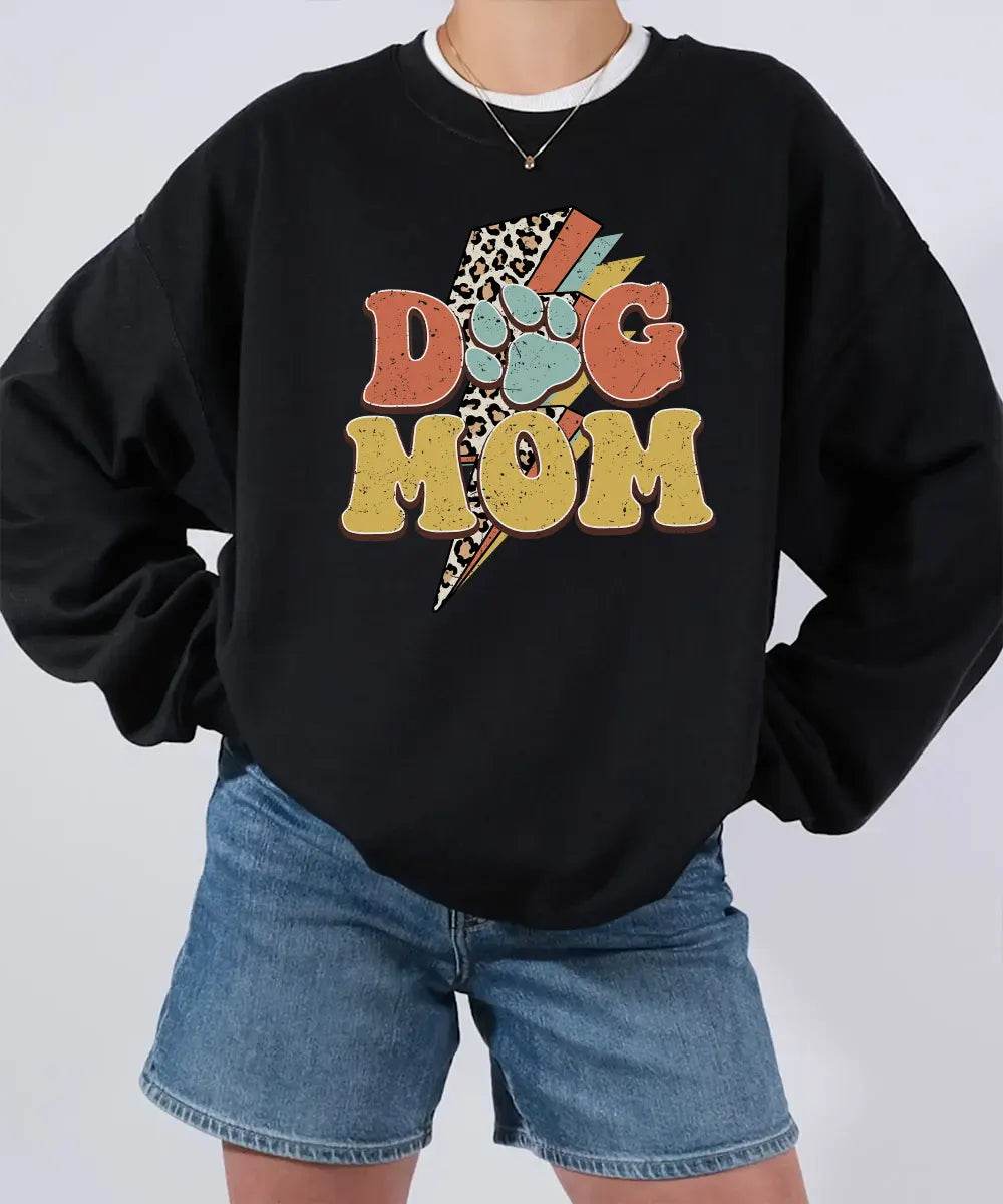 Retro Leopard Dog Mom Shirt – Trendy Animal Print Dog Mom Comfort Colors® Tee or Sweatshirt - Woven Mama