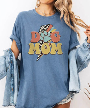 Retro Leopard Dog Mom Shirt – Trendy Animal Print Dog Mom Comfort Colors® Tee or Sweatshirt - Woven Mama