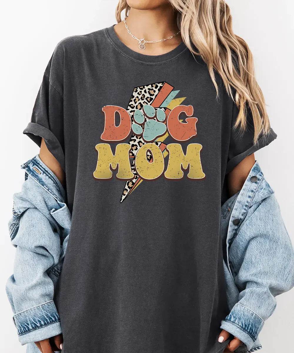 Retro Leopard Dog Mom Shirt – Trendy Animal Print Dog Mom Comfort Colors® Tee or Sweatshirt - Woven Mama
