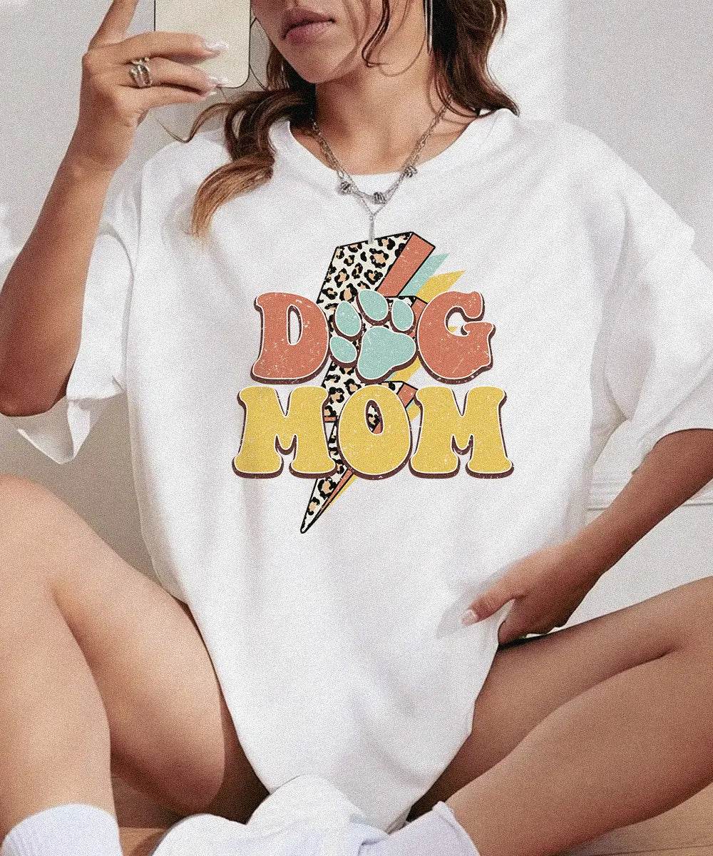 Retro Leopard Dog Mom Shirt – Trendy Animal Print Dog Mom Comfort Colors® Tee or Sweatshirt - Woven Mama
