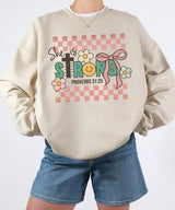 Retro She Is Strong Proverbs 31:25 Shirt – Christian Faith Tee or Sweatshirt for Women