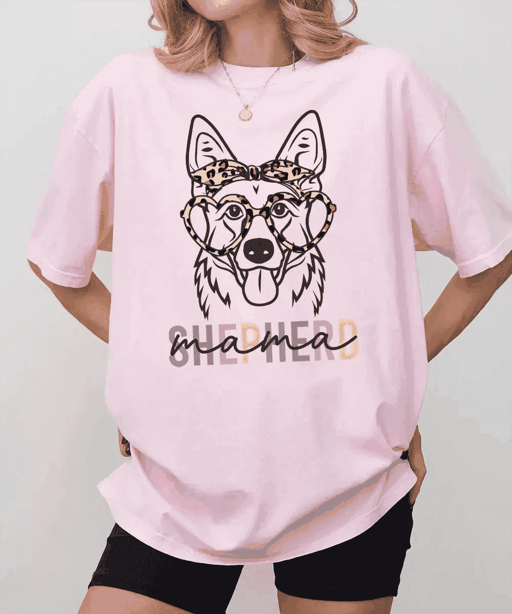 Shepherd Mama Shirt – Cute Dog Mom Comfort Colors® Tee or Sweatshirt - Woven Mama
