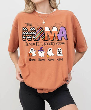 Custom Halloween Mama Comfort Colors T-Shirt or Crewneck Sweatshirt – This Mama Loves Her Spooky Crew - Woven Mama