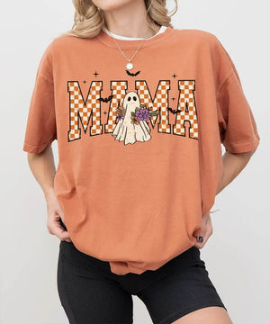 Halloween Mama Ghost Comfort Colors T-Shirt or Crewneck Sweatshirt - Woven Mama