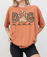 Dog Mama Comfort Colors® T-Shirt – Leopard Pet Mom Shirt - Woven Mama