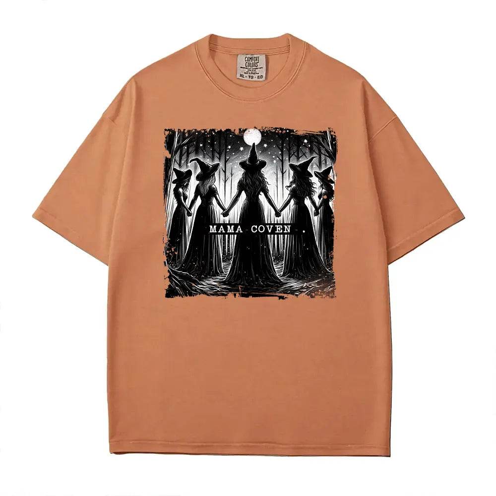 Mama Coven Halloween Comfort Colors T-Shirt or Crewneck Sweatshirt – Witchy Mom Shirt - Woven Mama