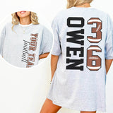 Custom Football T-Shirt or Sweatshirt – Personalized Name & Number - Woven Mama