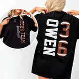 Custom Football T-Shirt or Sweatshirt – Personalized Name & Number - Woven Mama